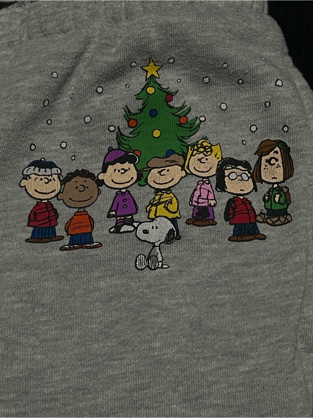 Peanuts Grey Holiday Graphic sweatpants with Snoopy & Friends